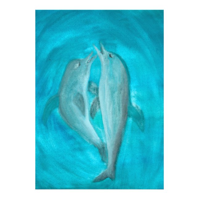 Foto Dos delfines jugando salvajes y libres en el océan (Frente)