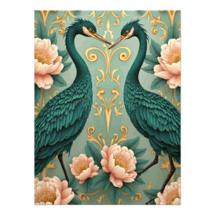 Foto dos garzas verdes elegantes 