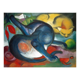 Foto Dos gatos, azul y amarillo (1912) de Franz Marc