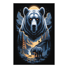 Foto Dos osos en el bosque oscuro 3