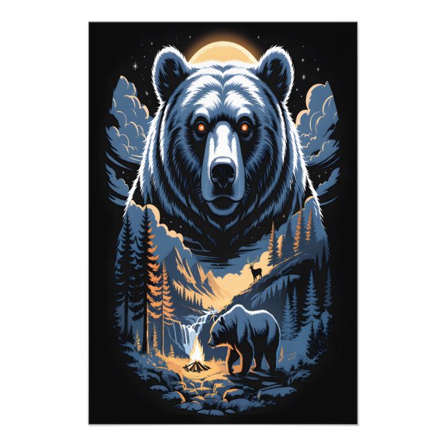 Foto Dos osos en el bosque oscuro 3 (Frente)