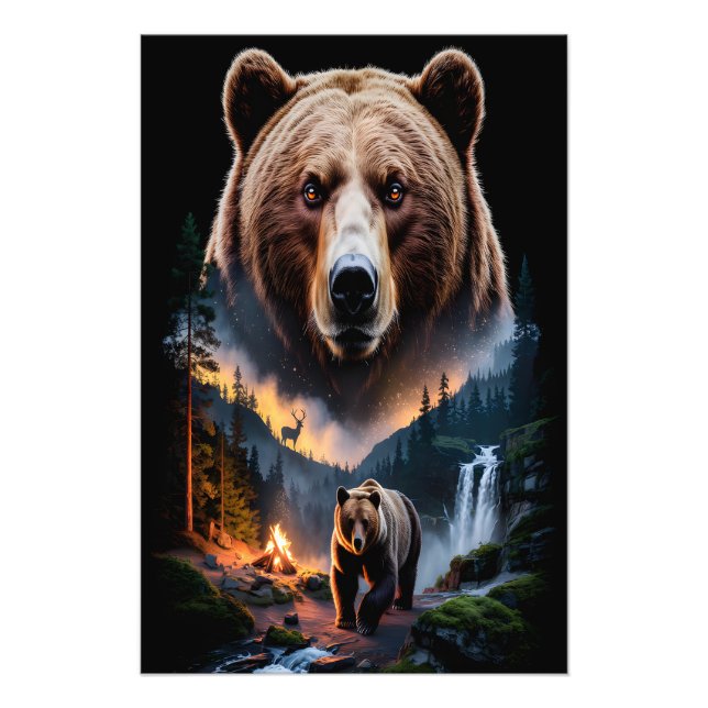 Foto Dos osos en el bosque oscuro 5 (Frente)