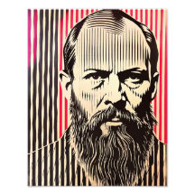 Dostoevsky en estilo de ilusión óptica BAUHAUS