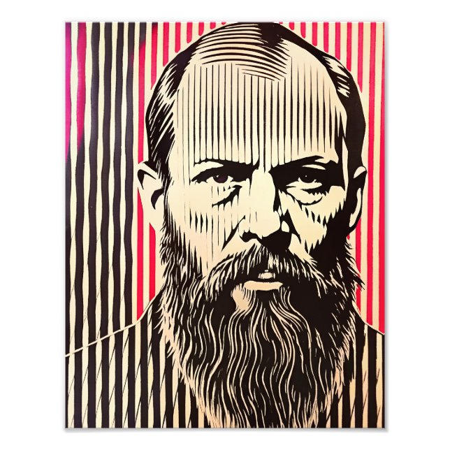 Foto Dostoevsky en estilo de ilusión óptica BAUHAUS (Frente)
