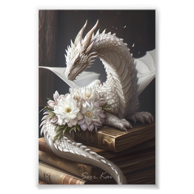 Foto Dragón blanco en la imagen de los libros (Frente)