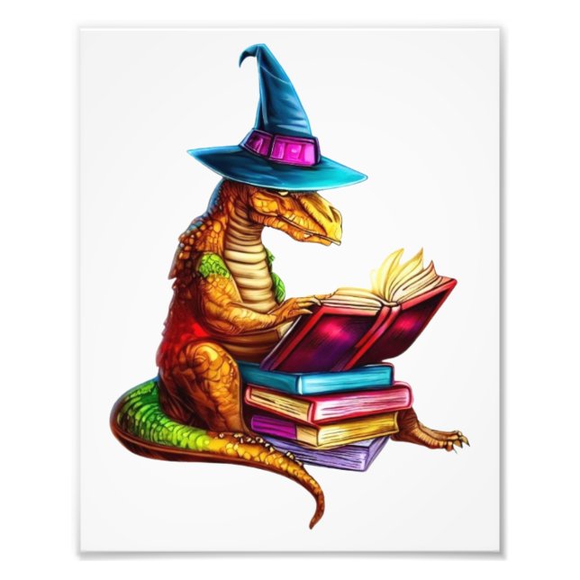 Foto Dragon Bookworm - Cute Fantasy Leyendo Lover Desig (Frente)