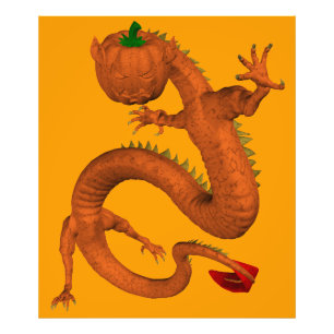 Foto Dragón de calabaza Naranja de Halloween