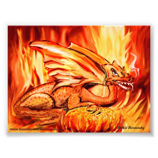 Foto dragón de fuego y huevo (Frente)