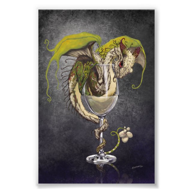 Foto Dragón de vino blanco 4x6 Imprimir (Frente)