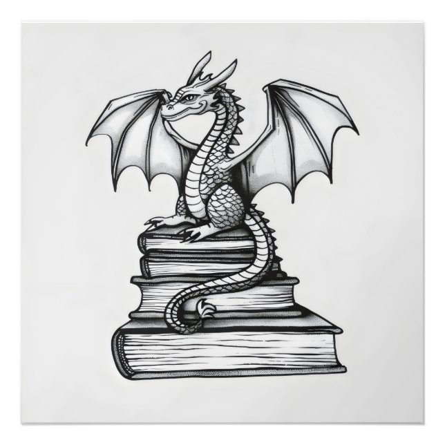 Foto Dragón en los libros (Frente)