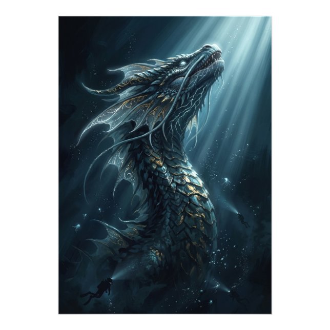 Foto Dragón Marino Bioluminiscente Antiguo - Profundida (Frente)