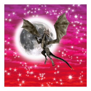 Foto Dragón Negro - Criatura Fantástica Mítica Cielo Ro