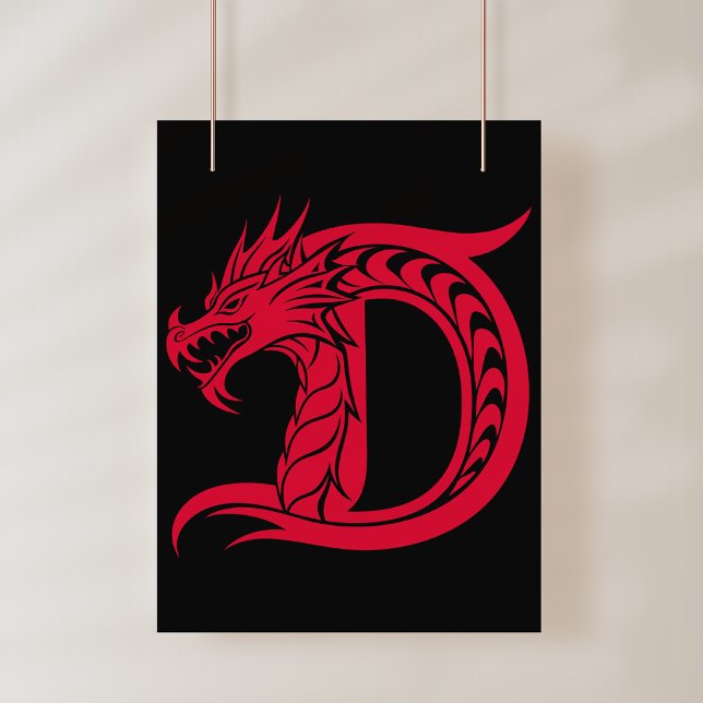 Foto Dragon Styled Letter D, Dragon Alphabet, Monogram (Subido por el creador)