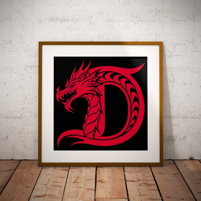 Foto Dragon Styled Letter D, Dragon Alphabet, Monogram (Subido por el creador)