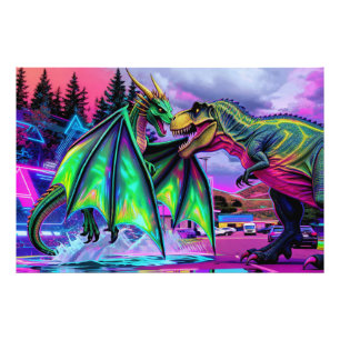 Foto Dragón Verde vs Dinosaurio