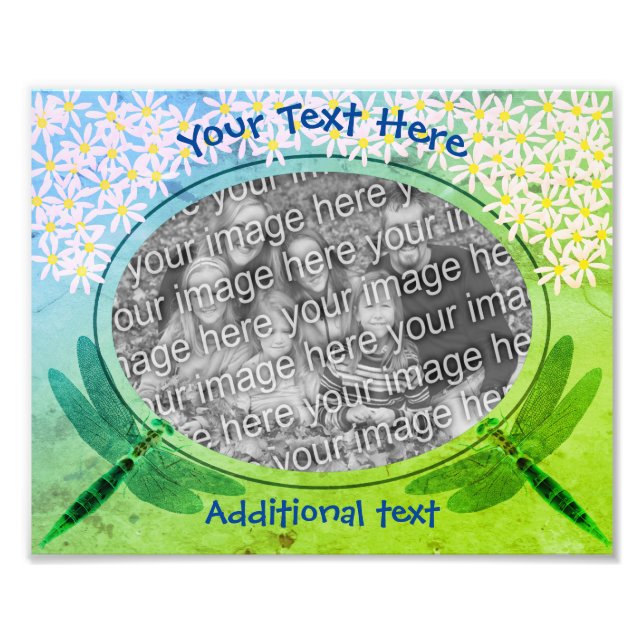 Foto Dragonflies Daisies Frame Crea tu propio cuadro 8x (Frente)