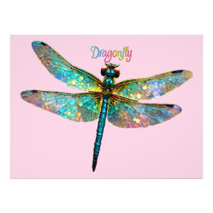 Foto Dragonfly Colorido de Vidrio Estampado