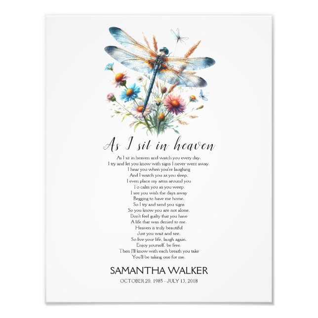 Foto Dragonfly mientras me siento en el Rótulo del poem (Frente)