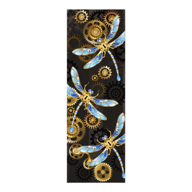 Foto Dragoniscos de Steampunk sobre fondo rayado marrón (Frente)