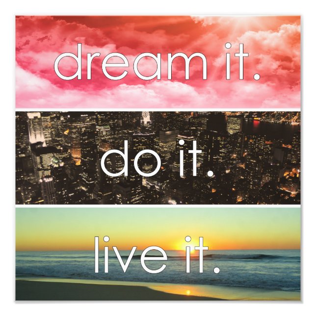 Foto Dream It Do It Live It Motivational Cita (Frente)