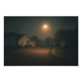 Foto Dreamcore Suburban Night Street con Streetlight