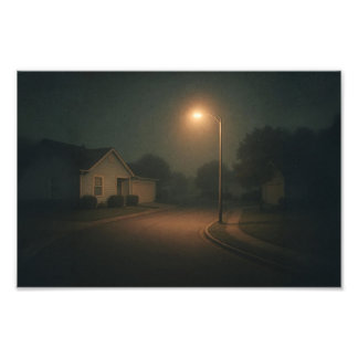 Foto Dreamcore Suburban Night Street con Streetlight