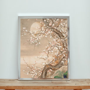 Foto Dreamy Plum Blossom Tree Under the Moon