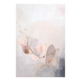 Foto Dried Eucalyptus Leaves Gold Circle Minimal Art