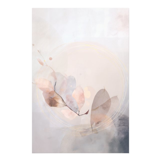 Foto Dried Eucalyptus Leaves Gold Circle Minimal Art (Frente)