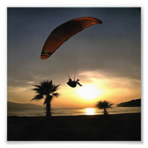 Foto Dropzone At Dusk Adventure Paraglider Art