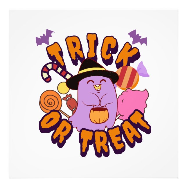 Foto Dulce fantasma de Halloween truco o trato (Frente)