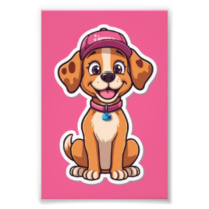 Foto Dulce perro caricaturista - Cachorro feliz en Pega