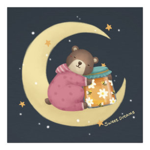 Foto Dulces sueños: Ilustracion de oso y miel
