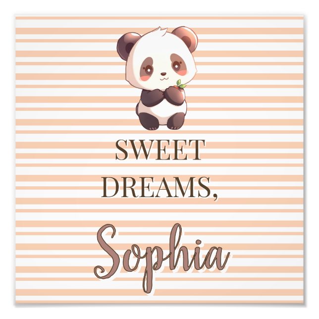 Foto Dulces Sueños Panda Lindo Personalizado (Frente)