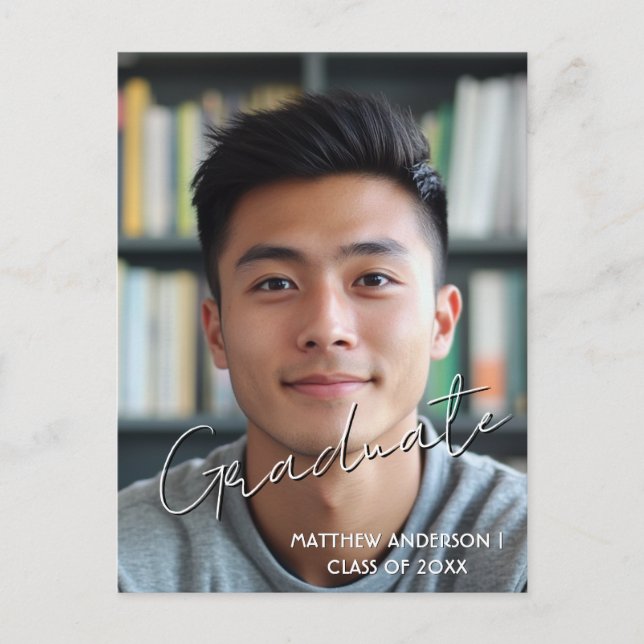 Foto e invitación de Personalizado de grado 4 post (Anverso)