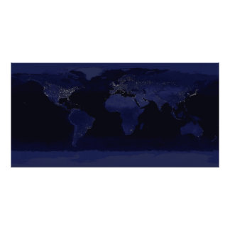 Foto Earth at Night Panoramic city lights from Space