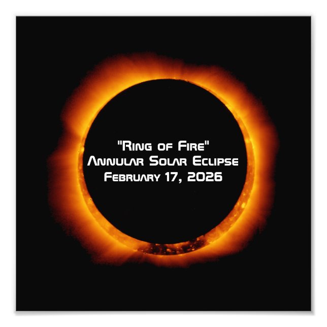 Foto Eclipse solar anular del anillo de fuego de 2026 (Frente)