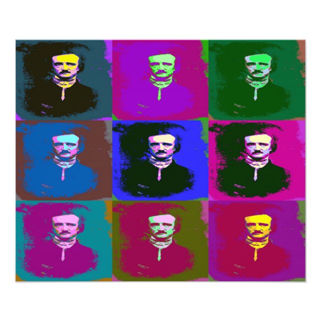 Foto Edgar Allan Poe Pop Art (Frente)