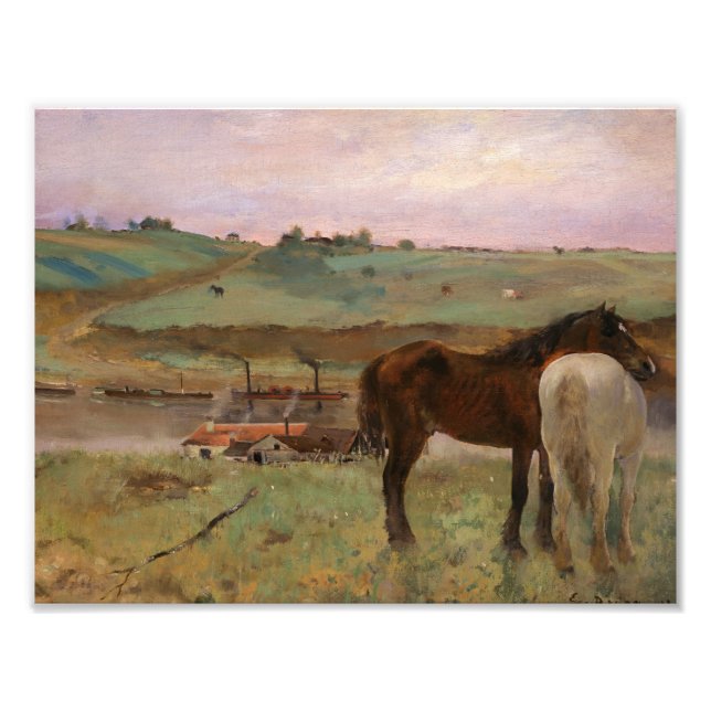 Foto Edgar Degas - Caballos en una pradera (Frente)