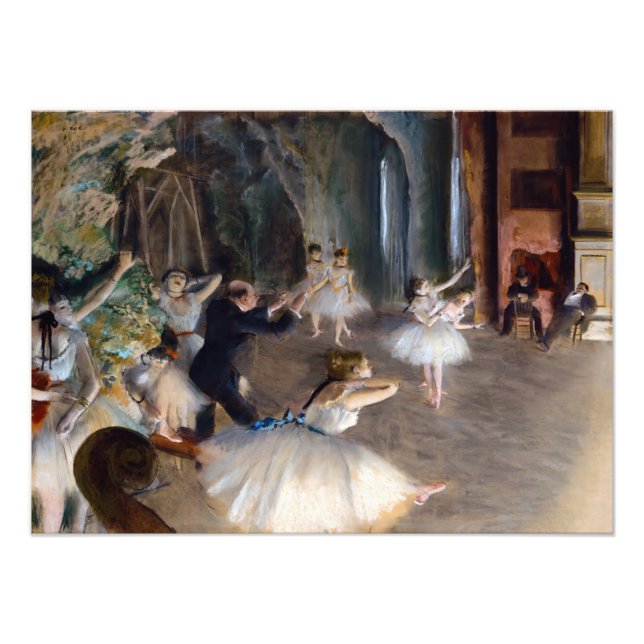 Foto Edgar Degas - El ensayo del ballet en escena (Frente)