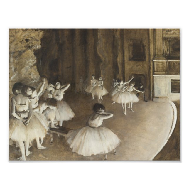 Foto Edgar Degas - Ensayo de ballet sobre el escenario (Frente)
