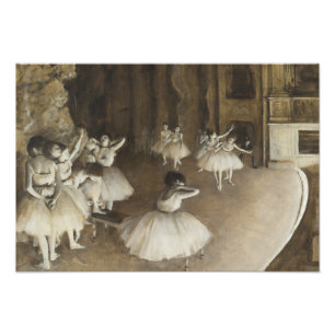 Foto Edgar Degas - Ensayo de ballet sobre el escenario