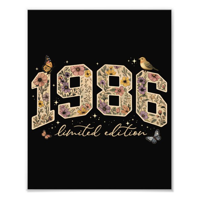 Foto Edición Limitada Cumpleaños 40 Floral 1986 (Frente)