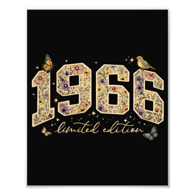 Foto Edición Limitada Cumpleaños 60 Floral 1966 (Frente)