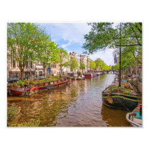 Foto Edificios y canal en Amsterdam, Países Bajos