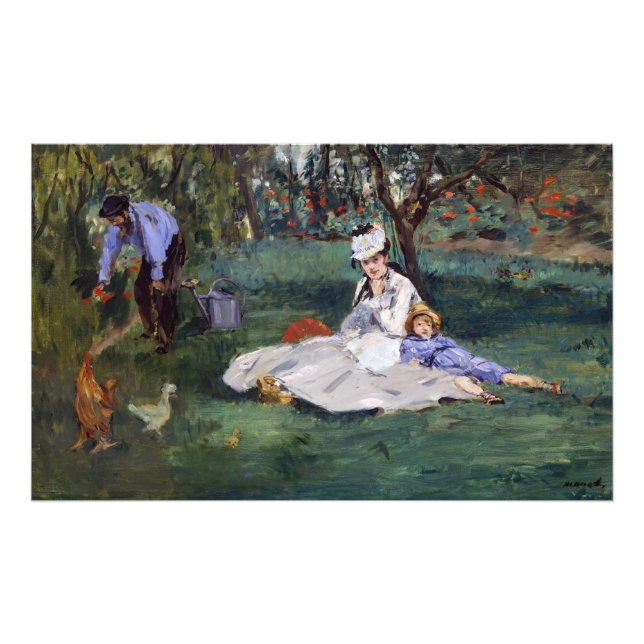 Foto Edouard Manet - La familia Monet en su jardín (Frente)