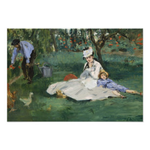 Foto Edouard Manet - La familia Monet en su jardín