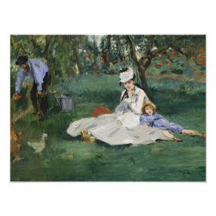 Foto Edouard Manet - La familia Monet en su jardín