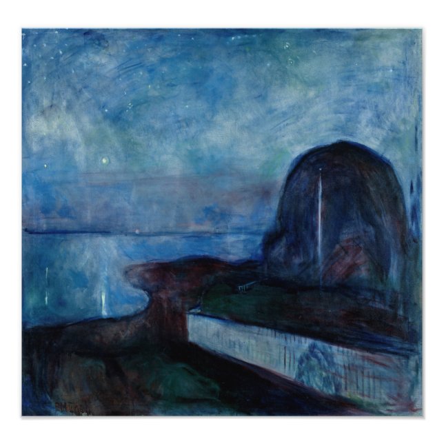 Foto Edvard Munch - Noche Starry 1893 (Frente)