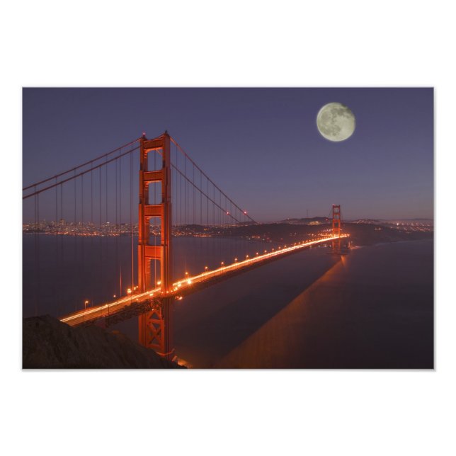 Foto EE. UU., California, Marin. Salida de la luna sobr (Frente)